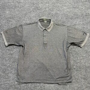 Descente International Collection Mens Polo Shirt Size Large Gray Short Sleeve
